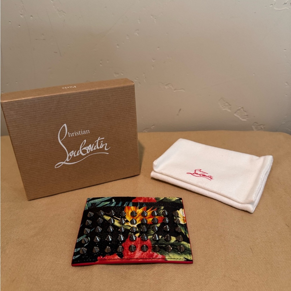 Christian Louboutin Floral Hawaii Card Holder Case (pristine condition)